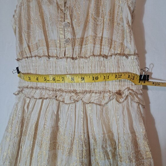 Anthropologie Cream and Gold Maxi Dress - Picture 13 of 16